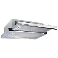 KHP6637GWX Встраиваемая вытяжка Korting/ Встраиваемая с выдвижным экраном, ширина 60 см, 2 режима, клавишное управление, 600 м3/ч., алюминиевые жировые фильтры, 2 лампы освещения по 40Вт, ур.шума 56 дб, панель - нерж сталь+белое стекло