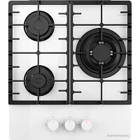 Варочная поверхность Kuppersberg/ Варочная поверхность Kuppersberg, газ, High-Tech, 45 см, автоматический электроподжиг, газ-контроль, форсунки под сжиженый газ, SABAF конфорки, чугунные решетки, цвет белый, цвет фурнитуры белый