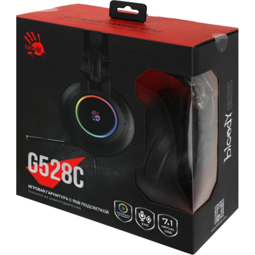 G528C Наушники с микрофоном A4Tech Bloody G528C черный 2м мониторные USB оголовье (G528C) фото 3