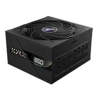 GP-AE850PMPG5 Блоки питания/ Power Supply Gigabyte AORUS ELITE P850W, 850W 80+ Platinum (ATX, 3.0, PCIe 5.0, Full modular, 1x24(20+4)pin, 1x12VHPWR, 2x4+4-pin CPU, 4xMolex, 6x6+2-pin PCIe, 8xSATA3, Active, 120x120mm, 150x140x86mm, APFC, black)