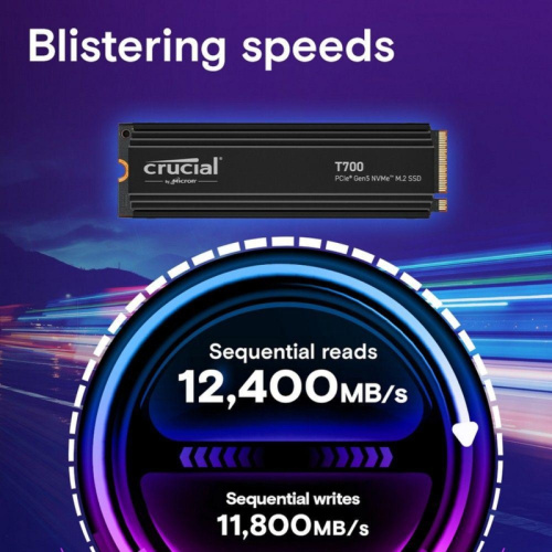 CT2000T700SSD3 Твердотельный накопитель Crucial T700 2TB PCIe Gen5 NVMe M.2 SSD CT2000T700SSD3 фото 3