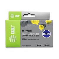 -/ Картридж струйный Cactus CS-EPT0924 T0924 желтый (6.6мл) для Epson Stylus C91/CX4300/T26/T27/TX106/T