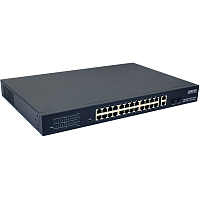 SW-62422(400W) Коммутатор/ OSNOVO PoE коммутатор 24 x 10/100 Base-T PoE, 2 x GE Combo Uplink (RJ45 + SFP), PoE на порт - до 30W, суммарно PoE до 385W