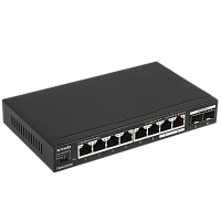 TEM2010X Коммутатор/ Tenda TEM2010X Коммутатор неуправляемый, 10 портов, RJ-45 8х2,5 Гбит/с, SFP+ 2х10 Гбит/с, настольный, металлический корпус