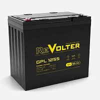 REVOLTERGPL1255 Батарея REVOLTER серия GPL, REVOLTER GPL 1255, напряжение 12В, емкость 55.6Ач (разряд 10 часов), макс. ток разряда (5 сек.) 550А, макс. ток заряда 16.5А, свинцово-кислотная типа AGM, клеммы под болт М6, ДxШxВ 230х140х207мм., вес 17кг., сро