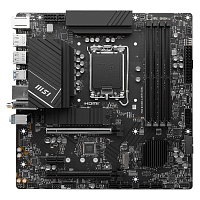 PROB760M-AWIFIDDR4 Материнская плата/ MB MSI INTEL B760 s1700, 4xDDR4(128GB), 2xHDMI 2.1/2xDP, 1xPCIe 4.0x16, 1xPCIe 3.0x16, 1xPCIe 3.0, 1xLAN (2.5GbE), Wi-Fi, BT, 4xSATA 6Gb/s, 2xM.2, 4xUSB 3.2, 2xUSB 2.0, 1xPS/2, mATX