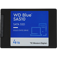 WDS400T3B0A Твердотельный накопитель/ WD SSD Blue SA510, 4000GB, 2.5" 7mm, SATA3, R/W 560/520MB/s, IOPs 87 000/83 000, TBW 600, DWPD 0.1 (12 мес.)