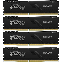 KF432C16BBK4/32 Память оперативная/ Kingston 32GB 3200MT/s DDR4 CL16 DIMM (Kit of 4) FURY Beast Black