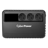 BU725E ИБП CyberPower BU725E, Line-Interactive, 725VA/390W, 3 Schuko розетки, Black, 0.15х0.15х0.2м., 5кг./ UPS Line-Interactive CyberPower BU725E 725VA/390W (3 EURO)