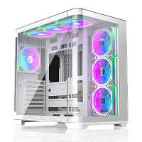 0R20B00256 Корпус без блока питания/ Case Raijintek ATREUS BT7, Midi-Tower, TG, 7x120mm ARGB, 2xUSB-A 3.0 + 1xUSB Type-C , E-ATX, ATX, mATX, mITX White