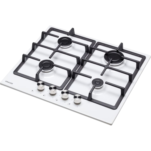 Встраиваемая варочная панель Graude/ Газ, 60 см, 4 конфорки, механическое управление, белый цвет фото 3