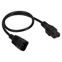 LAN-PP13L/14-1.0-BK Шнур питания Lanmaster LAN-PP13L/14-1.0-BK C13-С14 проводник.:3x0.75мм2 1м 220В черный