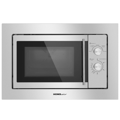 MOB201S Печь микроволновая электрич. HOMSair MOB201S/ встраиваемая, механическоеуправление, 20 л, 1300 Вт,нерж. сталь