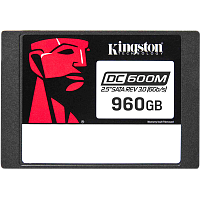 SEDC600M/960G Твердотельный накопитель/ Kingston SSD DC600M, 960GB, 2.5" 7mm, SATA3, 3D TLC, R/W 560/530MB/s, IOPs 94 000/65 000, TBW 1752, DWPD 1 (12 мес)