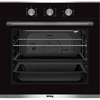 OKB370CMX Встраиваемый духовой шкаф Korting/ Духовой шкаф, 7 режимов, Утапливаемые поворотные регуляторы, Каталитическая очистка, черное сткло