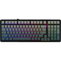 6978080502360 Игровая клавиатура/ Беспроводная механическая клавиатура AULA F99 Серый градиент, символы на бок. грани, зеленые Reaper свитчи, РУС (Bluetooth, 2.4 Гц)