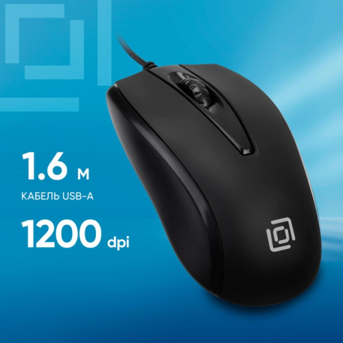 1091340 Мышь Oklick 325M черный оптическая 1200dpi USB для ноутбука 3but (1091340) фото 2