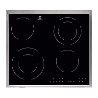 Встраиваемая варочная поверхность ELECTROLUX/ Электрическая варочная поверхность HiLight на 4 конфорки, 2 зоны с расширением, cтеклокерамика, мощность: 6300 Вт, независимая установка, размеры (ШхГ): 57.6x51.6 см,рама из нержавеющей стали