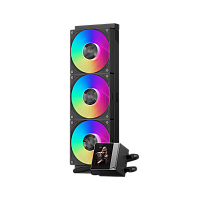 DC360ProARGBDisplayBK Система охлаждения/ Water Cooling System PCCooler DC360 Pro ARGB Display BK (310W, 360mm, LED, Black, ARGB/ Fans: 3x120mm, 90.56CFM, 39.8dBA, 2500RPM/ Pump height 65mm, 15dBA, 2600RPM, Rad thickness 27mm/ S: 1851, 1700, 1200, 115X, A
