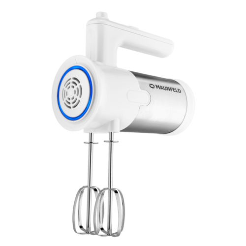 MF-321WH Миксер MAUNFELD/ Ручной миксер, 300 Вт, 5 скоростей, венчик, крюк для теста, белый
