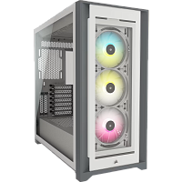 CC-9011213-WW Корпус без блока питания/ Case Corsair iCUE 5000X RGB, Midi-Tower, TG, 3x120mm RGB, 2xUSB-A 3.2, 1xUSB 3.2 Type-C, E-ATX, ATX, mATX, mITX White