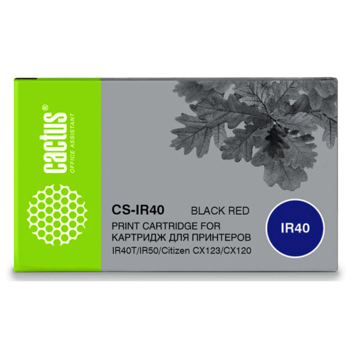-/ Картридж матричный Cactus CS-IR40 черный/красный для Citizen IR40T/IR50 CX123/CX120 -/ Картридж матричный Cactus CS-IR40 черный/красный для Citizen IR40T/IR50 CX123/CX120
