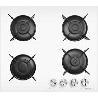 Газовая варочная панель HOMSair/ Газовая варочная панель HOMSair HGG641EWH, механическое управление, 4 конфорки, мощность конфорок 2600, 1700, 1700, 1000 Вт, автоподжиг, газ-контроль, белое стекло