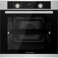 HO608BX Встраиваемый духовой шкаф KUPPERSBERG/ Встраиваемый духовой шкаф KUPPERSBERG, электрический, High-Tech, 60 см, объем 80 л, 8 режимов, поворотное управление, макс. Температура 300 градусов, дисплей, таймер, цвет нержавеющая сталь/черный