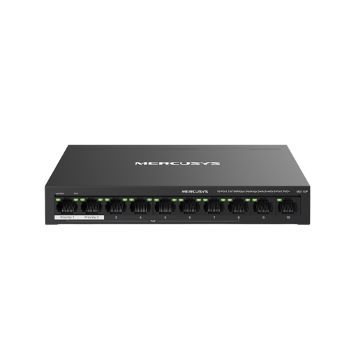 MS110P Коммутатор/ 10-Port 10/100Mbps Desktop Switch with 8-Port PoE+ MS110P Коммутатор/ 10-Port 10/100Mbps Desktop Switch with 8-Port PoE+
