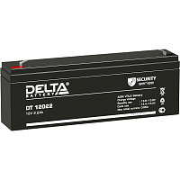 DT12022 Батарея DELTA серия DT, DT 12022, напряжение 12В, емкость 2.2Ач (разряд 20 часов), макс. ток разряда (5 сек.) 44А, макс. ток заряда 0.66А, свинцово-кислотная типа AGM, клеммы F1, ДxШxВ 179х35х61мм., вес 0.94кг., срок службы 5 лет./ Battery DELTA s