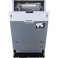 BD4502 Встраиваемая посудомоечная машина узкая, 45 см, выдвижной лоток для столовых приборов, 8 программ, 10 комплектов, 45 см, дисплей, таймер 1-24, А++АА, 47 дб уровень шума, регулировка корзины по высоте Easy Lift, половинная загрузка, луч на полу, 9 л