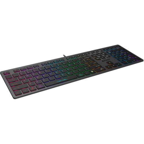 FX60HGREY/NEON Клавиатура A4Tech Fstyler FX60H серый USB slim LED (FX60H GREY/NEON) фото 7