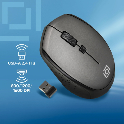 1196571 Мышь Oklick 488MW черный/серый оптическая 1600dpi беспров. USB для ноутбука 4but (1196571) фото 3 1196571 Мышь Oklick 488MW черный/серый оптическая 1600dpi беспров. USB для ноутбука 4but (1196571) фото 3