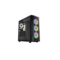 S40-BKAPA4X1-GL Корпус ПК без блока питания/ Case SAMA S40 Black, Midi-Tower, TG, 4x120mm ARGB, 2xUSB 3.0 + 1xUSB 3.1 Type-C, ATX, mATX, mITX Black