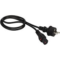 LAN-PP13L/SH-0.5-BK Шнур питания Lanmaster LAN-PP13L/SH-0.5-BK C13-Schuko проводник.:3x0.75мм2 0.5м 220В 10А черный