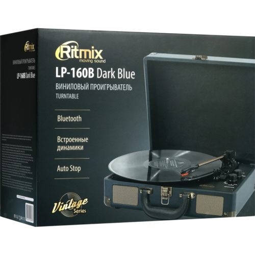 4610121108477 Проигрыватель для винила/ Виниловый проигрыватель RITMIX LP-160B Тёмно-синий фото 8