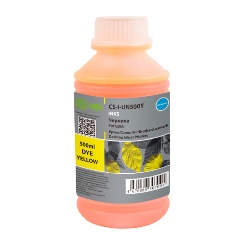 -/ Чернила Cactus CS-I-Un500Y желтый 500мл для HP/Lexmark/Canon/Epson/Brother -/ Чернила Cactus CS-I-Un500Y желтый 500мл для HP/Lexmark/Canon/Epson/Brother