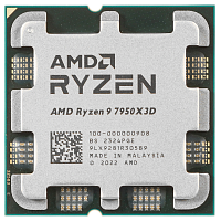100-000000908 Центральный Процессор AMD RYZEN 9 7950X3D OEM (Raphael, 5nm, C16/T32, Base 4,2GHz, Turbo 5,7GHz, RDNA 2 Graphics, L3 128Mb, TDP 120W, SAM5)