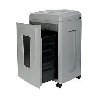 УП26-7 Уничтожитель документов ГЕЛЕОС УП26-7, DIN P-7 (7 ур-нь секр.), фрагмент 0,8х2 мм, 5-6 лист (70г/м2), CD/пл.карты, 26 литров