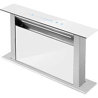 Prestige90White ВЫТЯЖКА MAUNFELD/ Вытяжка встраиваемая в столешницу, 90 см, 1150 м3/ч, 63дБ, 4 скорости, слайдерное управление, таймер, дисплей, белое стекло (Фильр CF152 не входит в комплект)