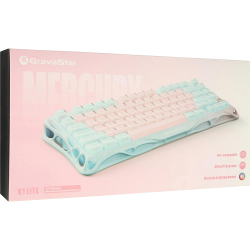 6972448924450 Игровая клавиатура/ Механическая беспроводная клавиатура Gravastar Mercury K1 Lite PM PNK фото 8