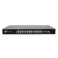 NS-SW-24G4X-PL Управляемый L2+ PoE коммутатор Gigabit Ethernet на 24 RJ45 PoE + 4 x GE SFP порта/ Управляемый L2+ PoE коммутатор Gigabit Ethernet на 24 RJ45 PoE + 4 x GE SFP порта. Порты: 24 x GE (10/100/1000 Base-T) с поддержкой PoE (IEEE 802.3af/at), 4
