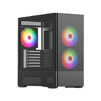 M712-TGBK-ARGB Корпус без блока питания/ Case HSPD M712, Mesh Mid Tower, Black, TG, 0.6 SPCC, 3x140mm ARGB, E-ATX, ATX, mATX, mITX, 175/410/160mm, 2x2.5", 2x3.5", 7xPCI, 2xUSB-A 3.0, 476x225x455mm