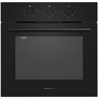 OES604BK2 Шкаф духовой электрический HOMSair/ Электрический, встраиваемый духовой шкаф, механическое управление, 60 л., эмаль легкой очистки, черный, переключатели черные