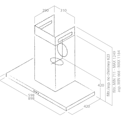 THINIX/A/60-PRF0144970 Вытяжки Elica/ Настенная, 120 см, 1200 м3/ч, нержавеющая сталь фото 4