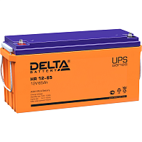 HR12-65 Батарея DELTA серия HR, HR 12-65, напряжение 12В, емкость 65Ач (разряд 10 часов), макс. ток разряда (5 сек.) 650А, макс. ток заряда 19.5А, свинцово-кислотная типа AGM, клеммы под болт М6, ДxШxВ 350х167х179мм., вес 23.4кг., срок службы 10-12 лет./