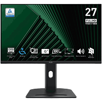 9S6-3PC39M-084 Монитор/ MSI PRO MP275PG 27" 1920x1080, IPS, 100Hz, 4ms, 100M:1, 300cd, VGA, HDMI 1.4, DP 1.2, Speaker, H. adj, Pivot, 1y, Black