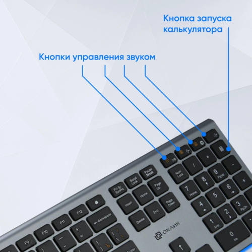 1784239 Клавиатура Oklick 890S серый/черный USB slim Multimedia (1784239) фото 5 1784239 Клавиатура Oklick 890S серый/черный USB slim Multimedia (1784239) фото 5