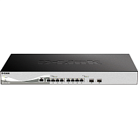 DXS-1210-10TS/B1A Коммутатор/ DXS-1210-10TS Smart L2+ Switch 8x10GBase-T, 2x10GBase-X SFP+, CLI, RJ45 Console