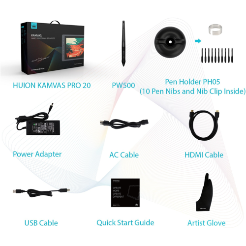 KAMVASPRO20 Интерактивный дисплей/ Сенсорный монитор Huion KAMVAS Pro 20 фото 8